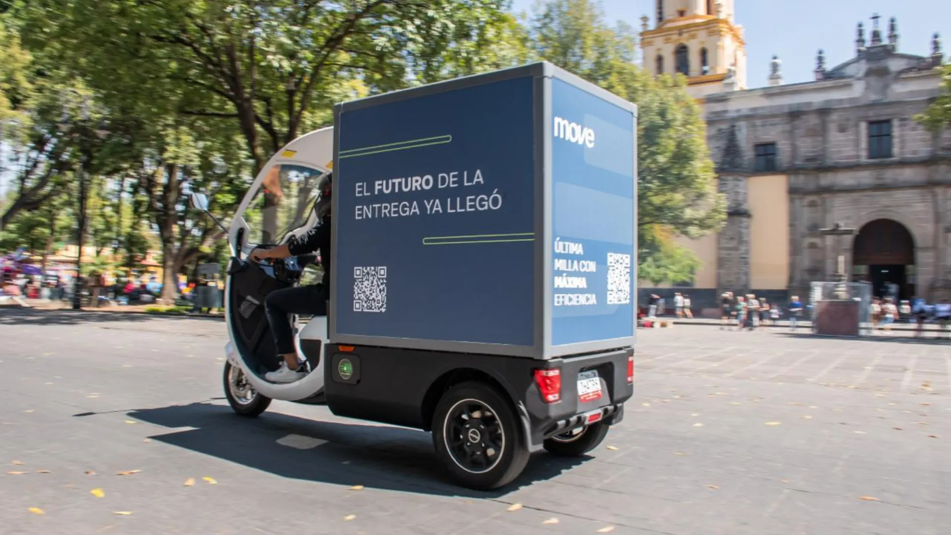 RAP Move - Side view in a plaza with MOVE branding
